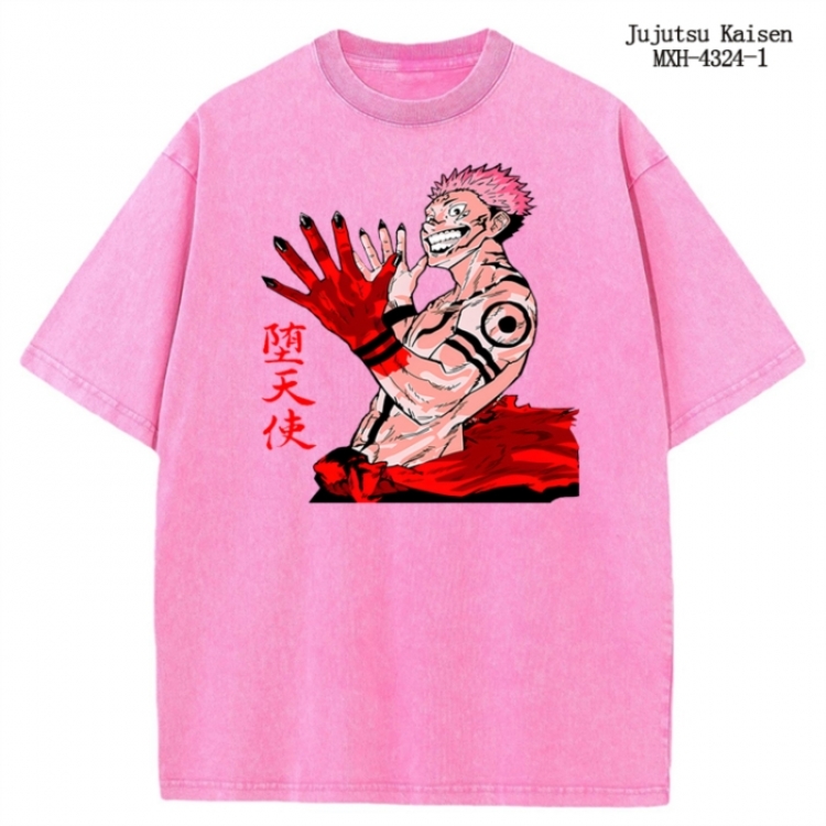Jujutsu Kaisen Anime peripheral pure cotton washed and worn T-shirt from S to 2XL MXH-4324-1