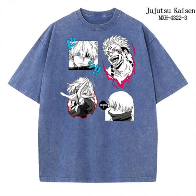 Jujutsu Kaisen Anime peripheral pure cotton washed and worn T-shirt from S to 2XL  MXH-4322-3