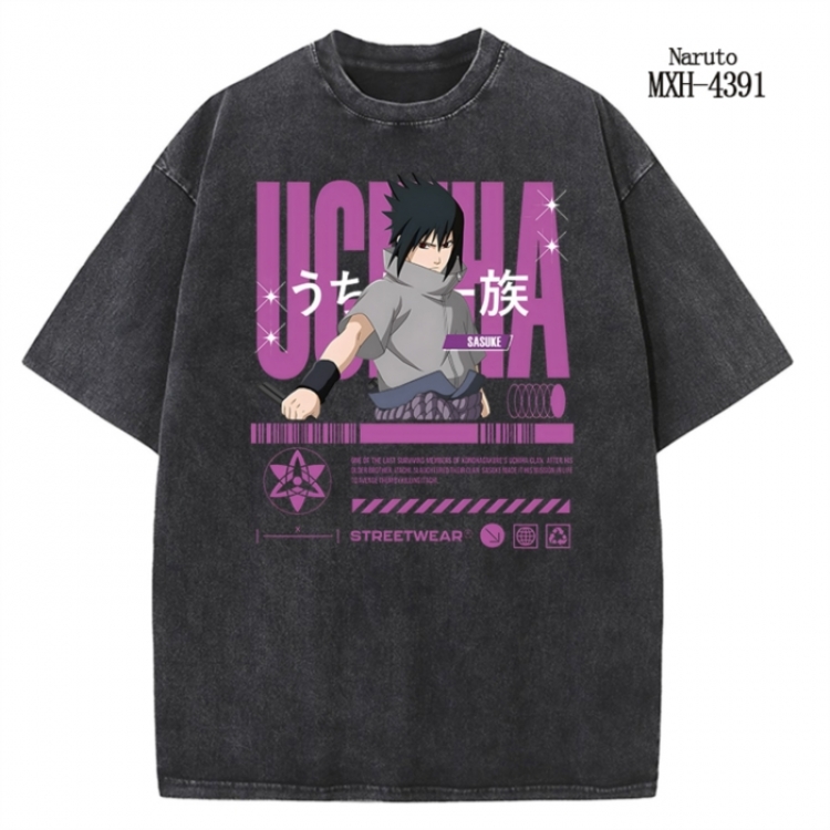 Naruto Anime peripheral pure cotton washed and worn T-shirt from S to 2XL MXH-4391