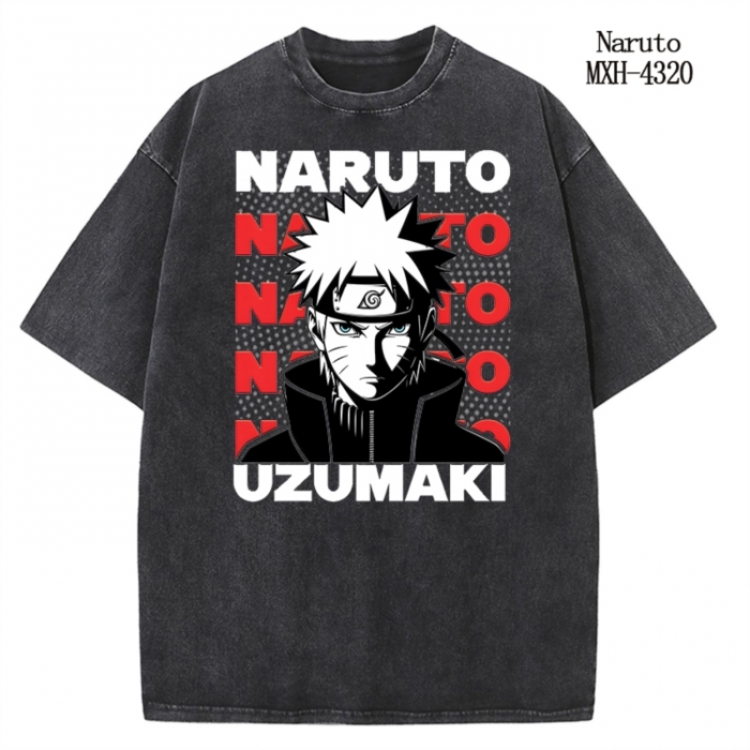 Naruto Anime peripheral pure cotton washed and worn T-shirt from S to 2XL MXH-4320