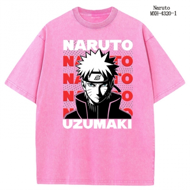 Naruto Anime peripheral pure cotton washed and worn T-shirt from S to 2XL MXH-4320-1
