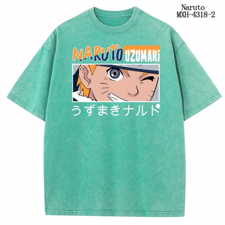 Naruto Anime peripheral pure cotton washed and worn T-shirt from S to 2XL  MXH-4391-3