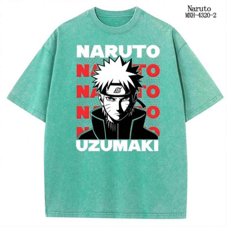 Naruto Anime peripheral pure cotton washed and worn T-shirt from S to 2XL MXH-4320-2