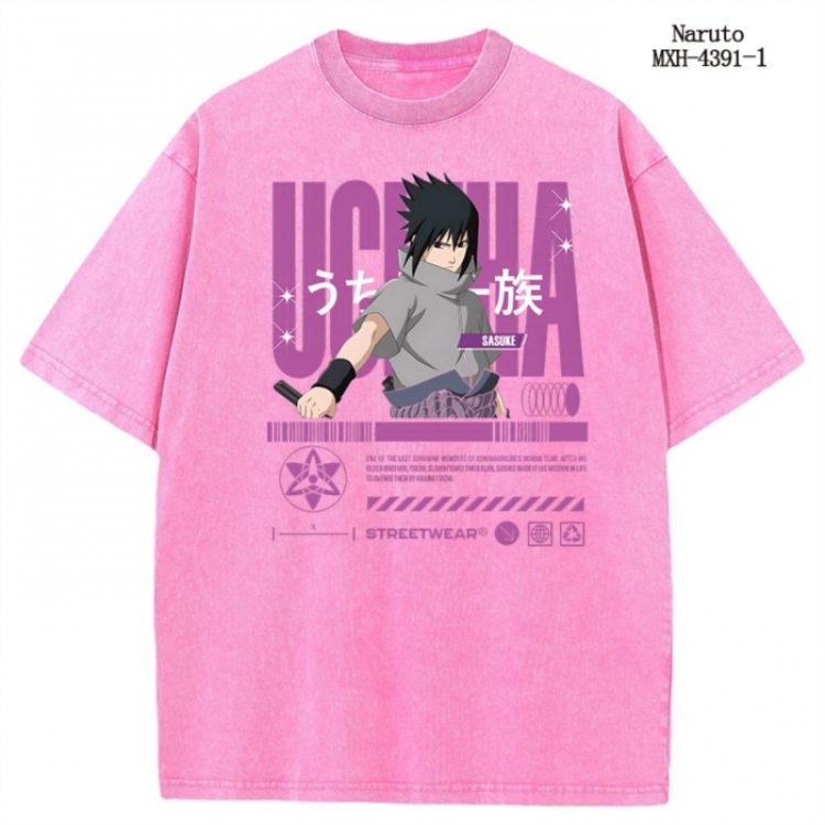 Naruto Anime peripheral pure cotton washed and worn T-shirt from S to 2XL MXH-4391-1