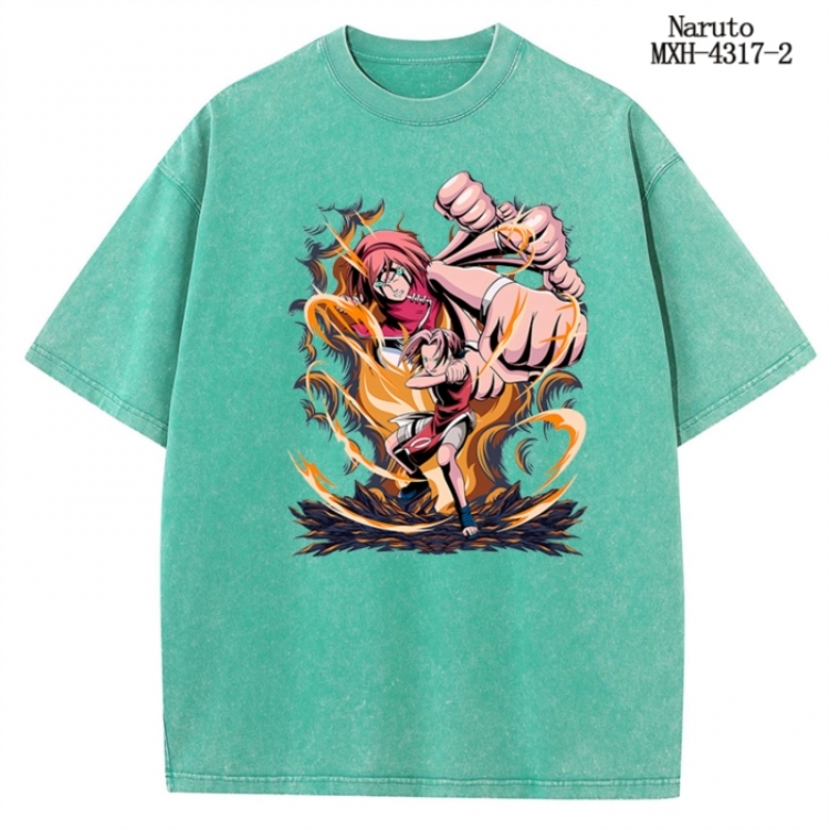 Naruto Anime peripheral pure cotton washed and worn T-shirt from S to 2XL  MXH-4317-2
