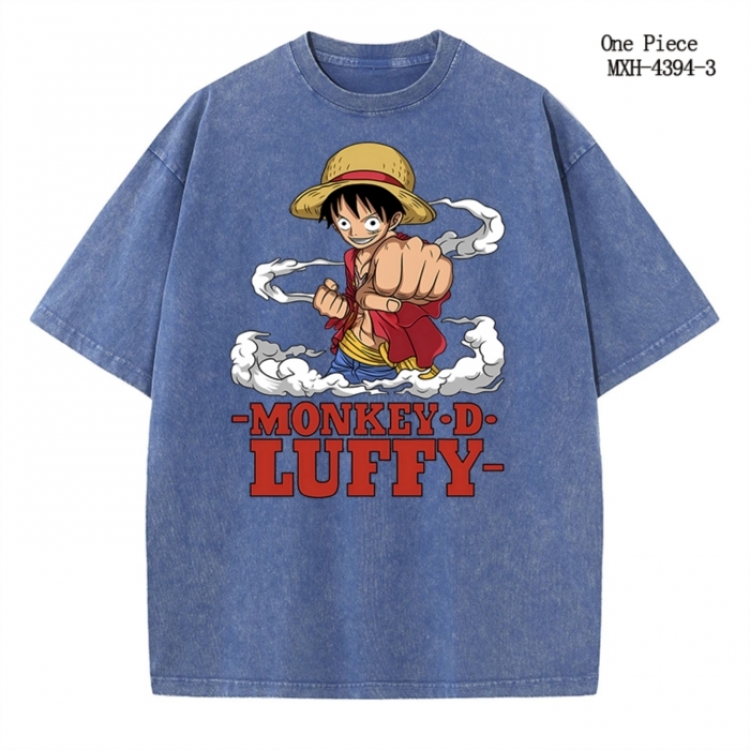 One Piece Anime peripheral pure cotton washed and worn T-shirt from S to 2XL  MXH-4394-3