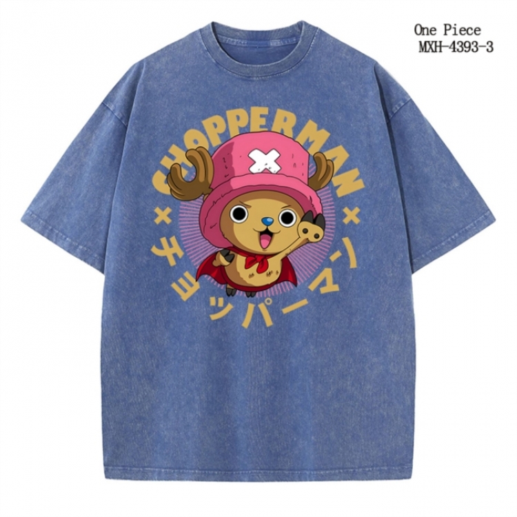 One Piece Anime peripheral pure cotton washed and worn T-shirt from S to 2XL MXH-4393-3