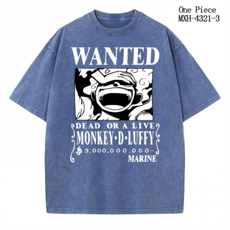 One Piece Anime peripheral pure cotton washed and worn T-shirt from S to 2XL MXH-4321-3