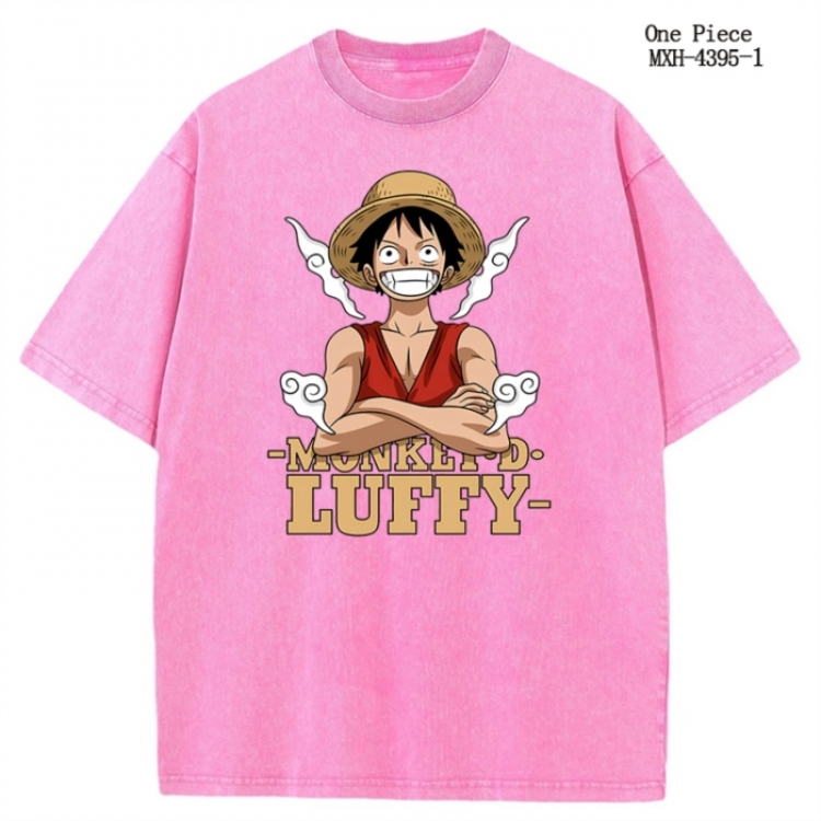 One Piece Anime peripheral pure cotton washed and worn T-shirt from S to 2XL MXH-4395-1