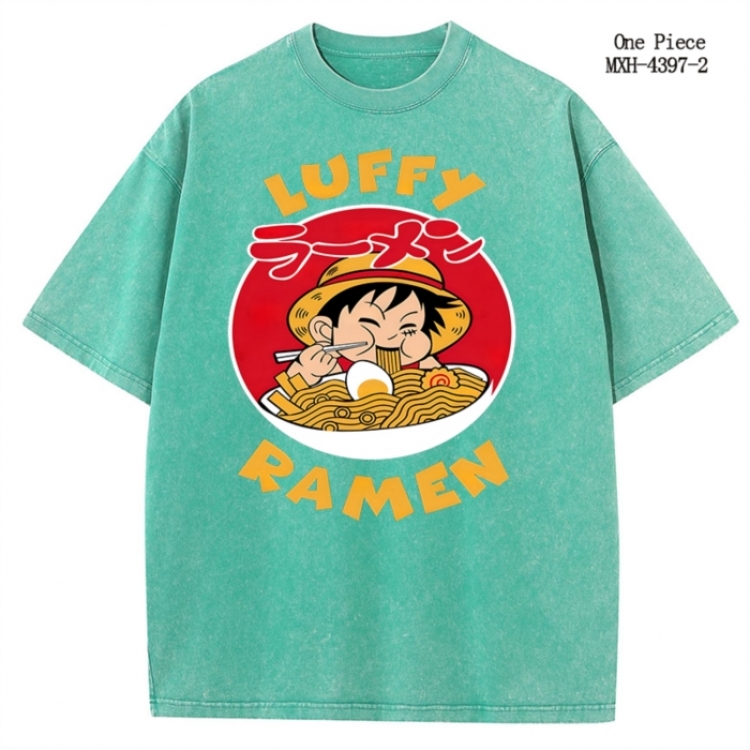 One Piece Anime peripheral pure cotton washed and worn T-shirt from S to 2XL MXH-4397-2