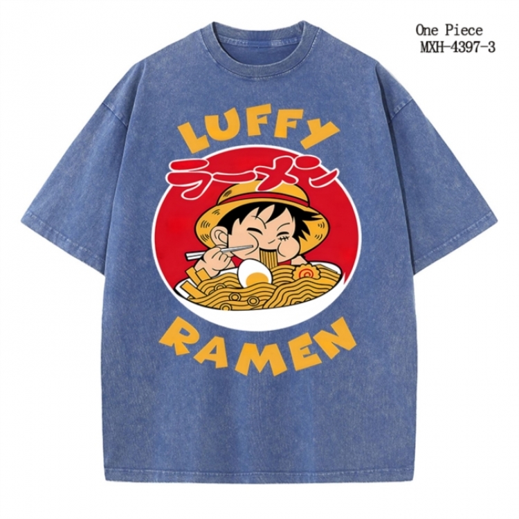 One Piece Anime peripheral pure cotton washed and worn T-shirt from S to 2XL  MXH-4397-3