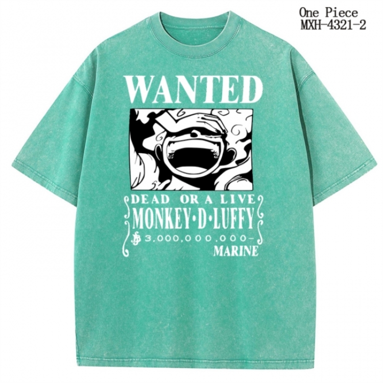 One Piece Anime peripheral pure cotton washed and worn T-shirt from S to 2XL MXH-4321-2