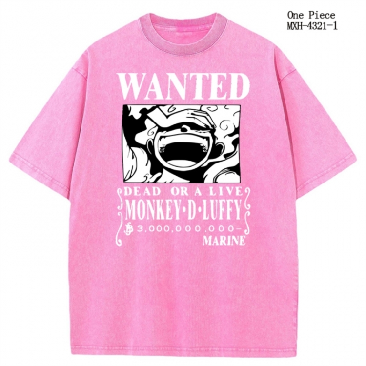 One Piece Anime peripheral pure cotton washed and worn T-shirt from S to 2XL  MXH-4321-1