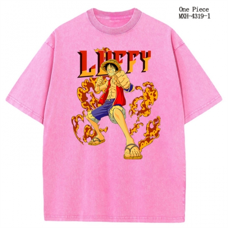 One Piece Anime peripheral pure cotton washed and worn T-shirt from S to 2XL MXH-4319-1
