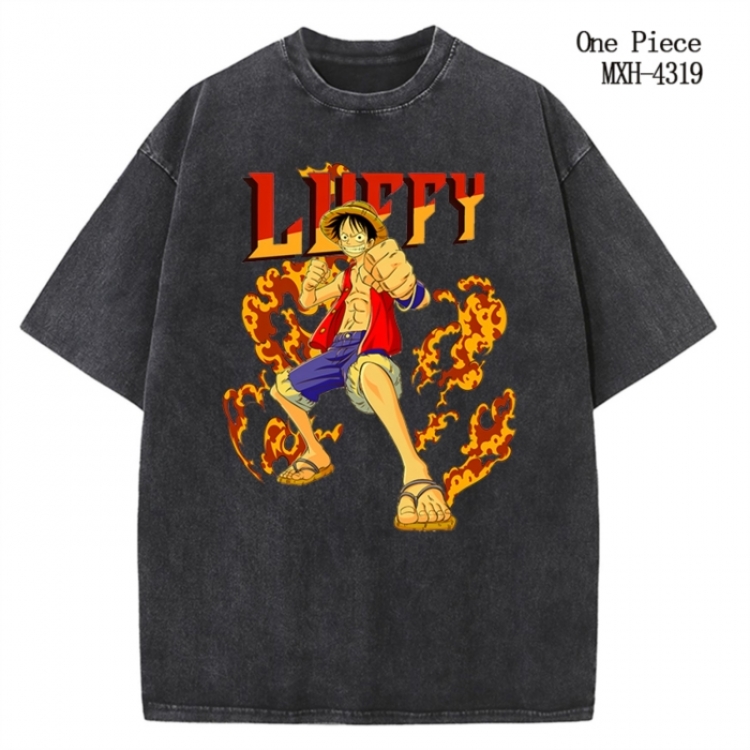 One Piece Anime peripheral pure cotton washed and worn T-shirt from S to 2XL MXH-4319