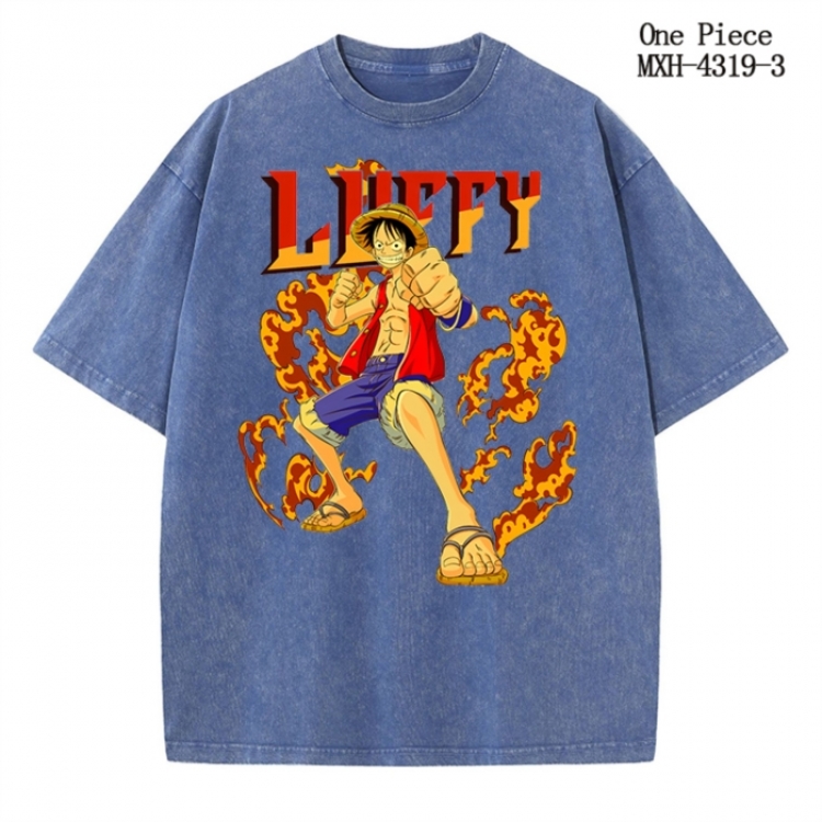 One Piece Anime peripheral pure cotton washed and worn T-shirt from S to 2XL MXH-4319-3
