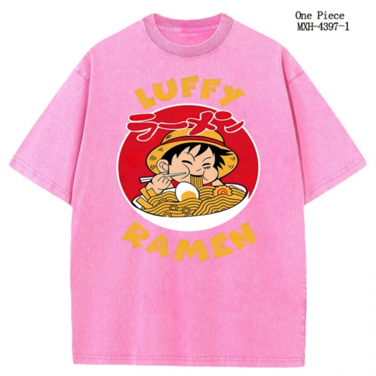 One Piece Anime peripheral pure cotton washed and worn T-shirt from S to 2XL  MXH-4397-1