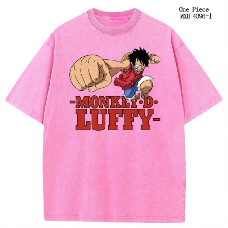 One Piece Anime peripheral pure cotton washed and worn T-shirt from S to 2XL MXH-4396-1