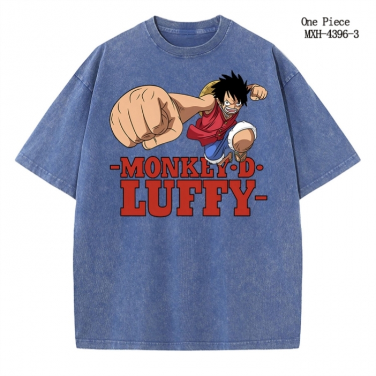 One Piece Anime peripheral pure cotton washed and worn T-shirt from S to 2XL MXH-4396-3