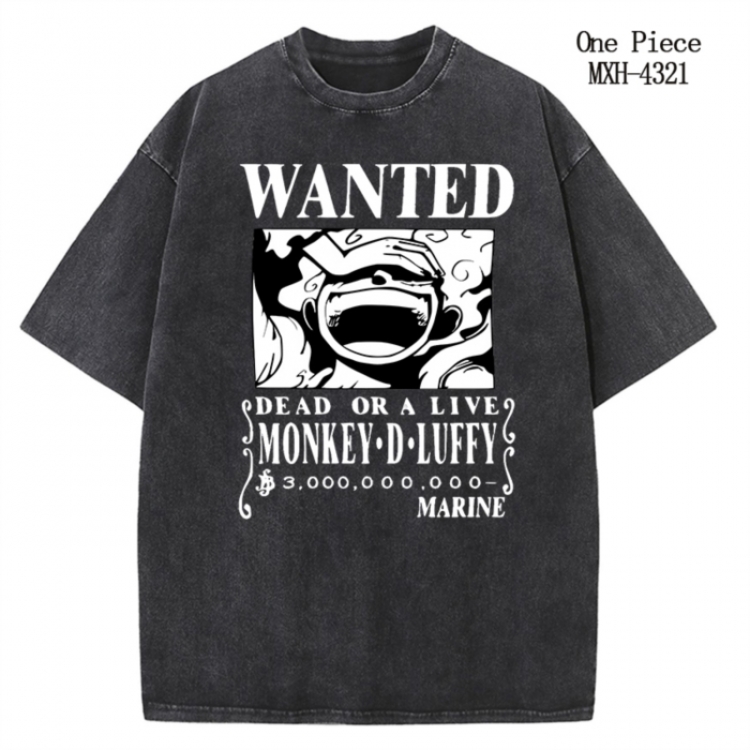 One Piece Anime peripheral pure cotton washed and worn T-shirt from S to 2XL