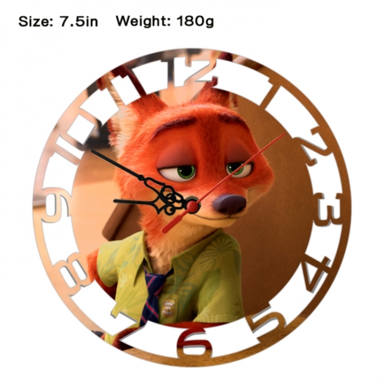 Zootopia Anime print alarm clock wall clock personality clock packaging size 25X25X4cm