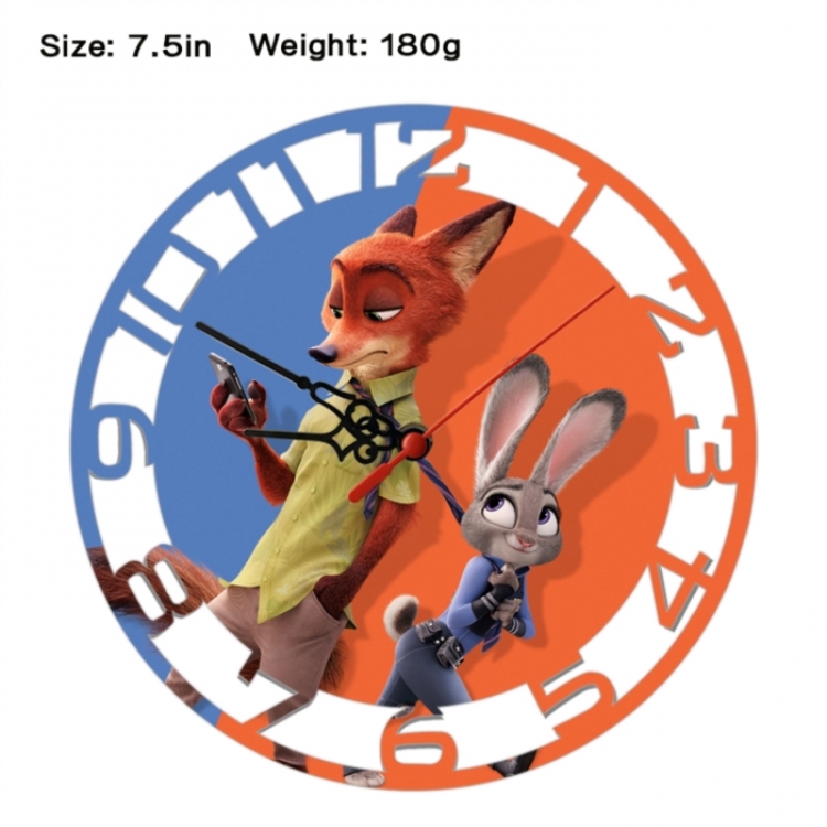 Zootopia Anime print alarm clock wall clock personality clock packaging size 25X25X4cm