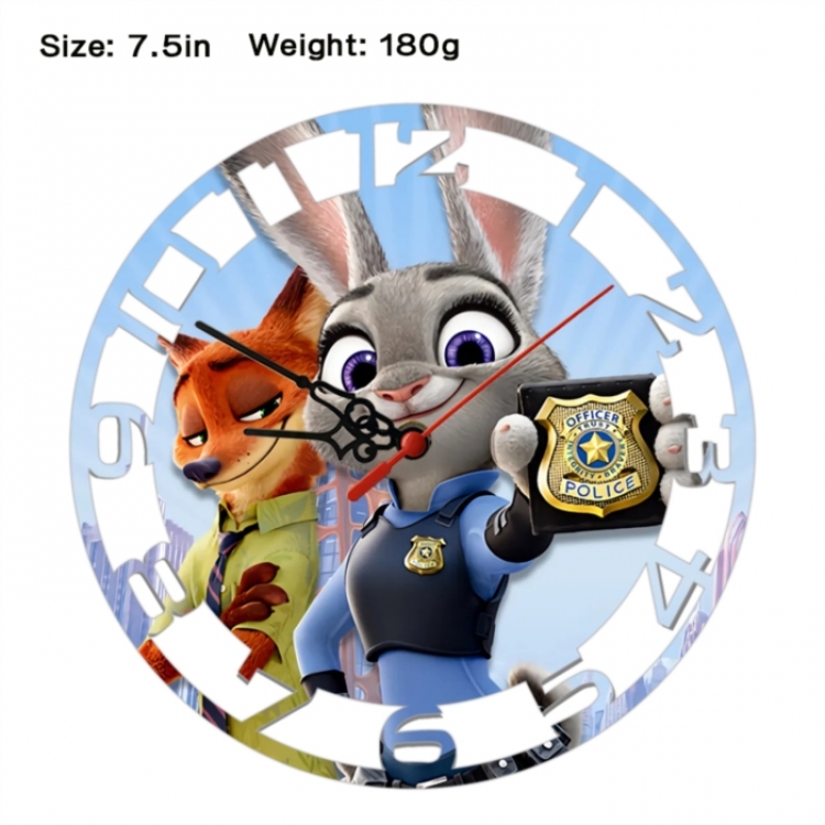 Zootopia Anime print alarm clock wall clock personality clock packaging size 25X25X4cm
