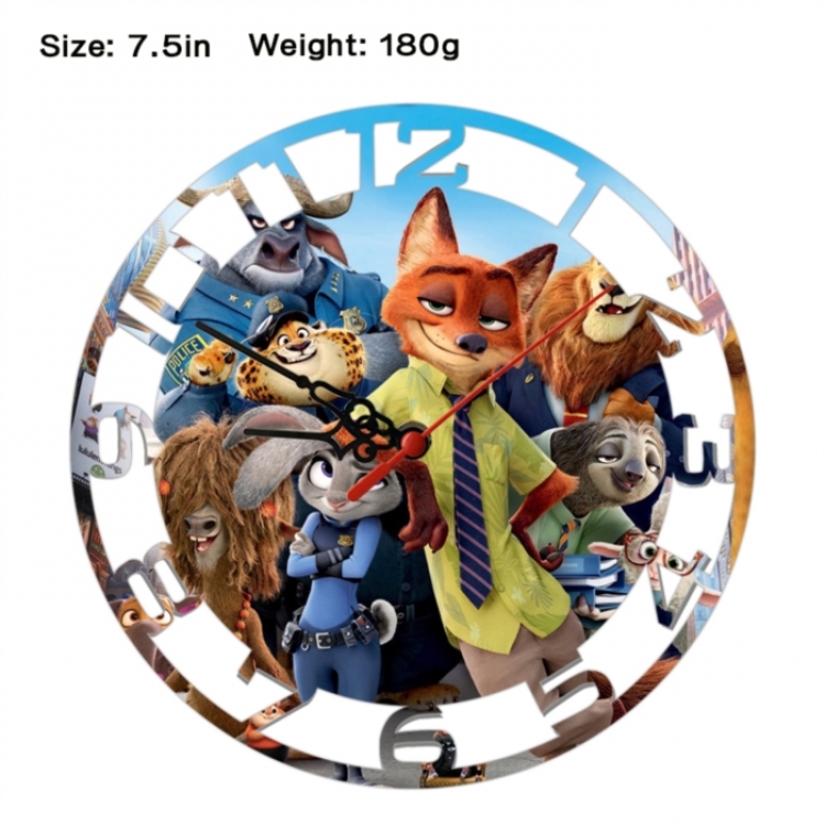 Zootopia Anime print alarm clock wall clock personality clock packaging size 25X25X4cm