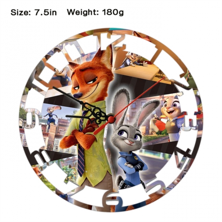 Zootopia Anime print alarm clock wall clock personality clock packaging size 25X25X4cm