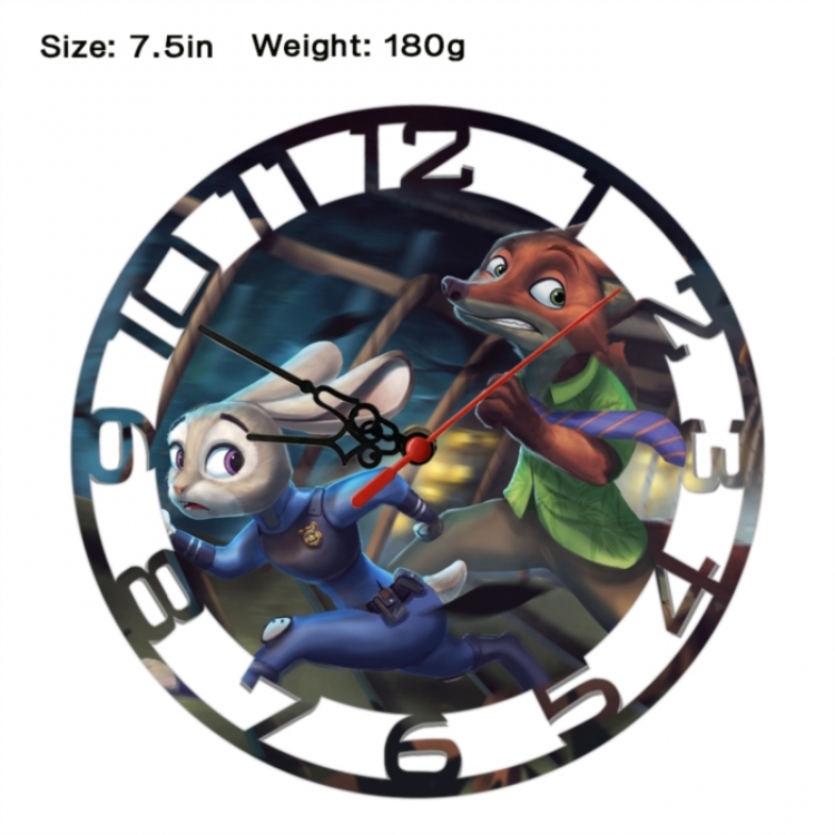 Zootopia Anime print alarm clock wall clock personality clock packaging size 25X25X4cm
