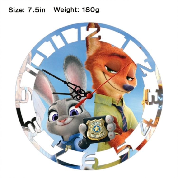 Zootopia Anime print alarm clock wall clock personality clock packaging size 25X25X4cm