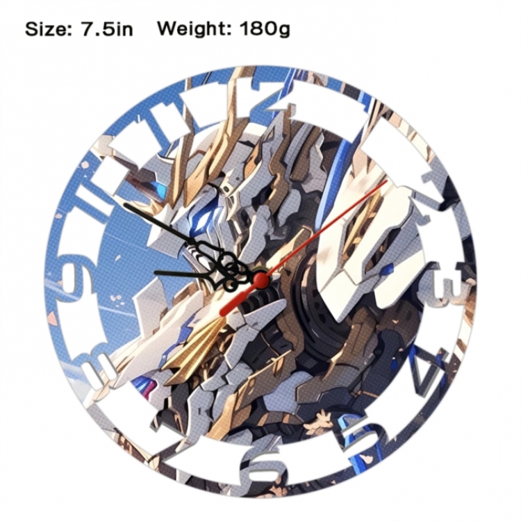 Gundam Anime print alarm clock wall clock personality clock packaging size 25X25X4cm