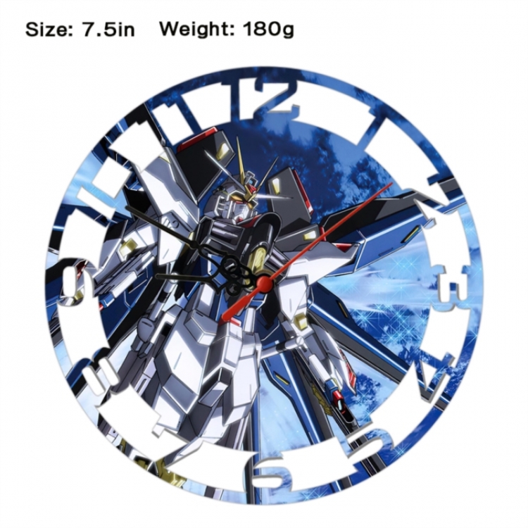 Gundam Anime print alarm clock wall clock personality clock packaging size 25X25X4cm