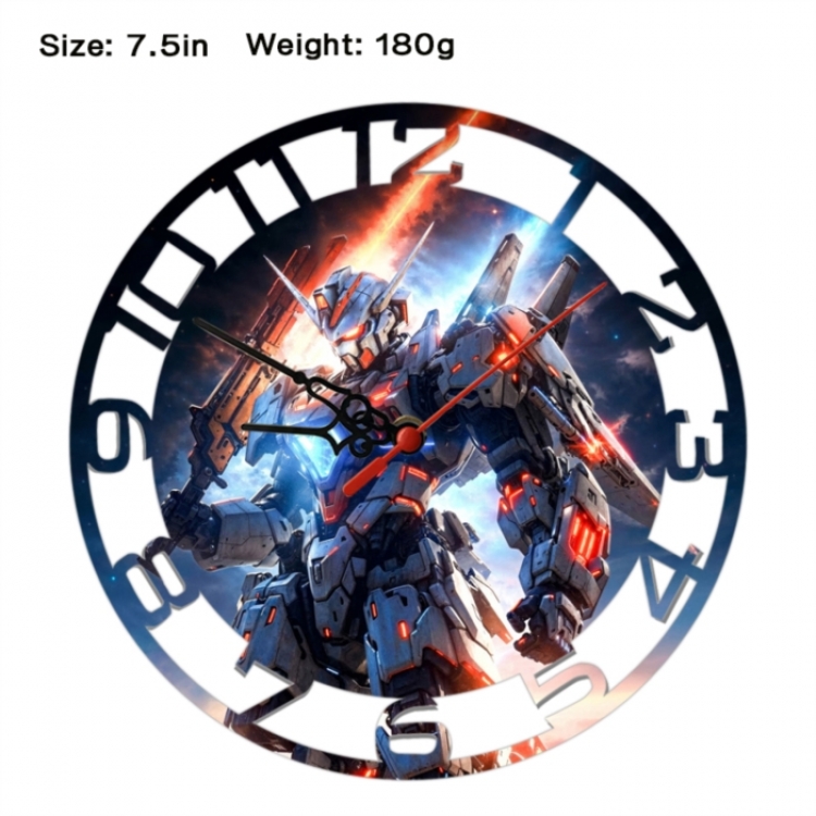 Gundam Anime print alarm clock wall clock personality clock packaging size 25X25X4cm