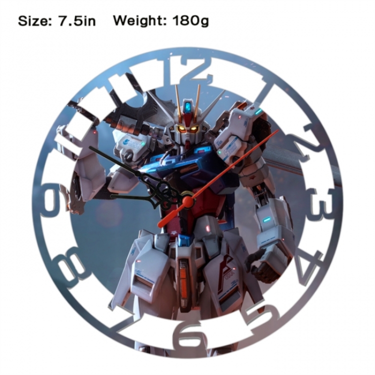 Gundam Anime print alarm clock wall clock personality clock packaging size 25X25X4cm