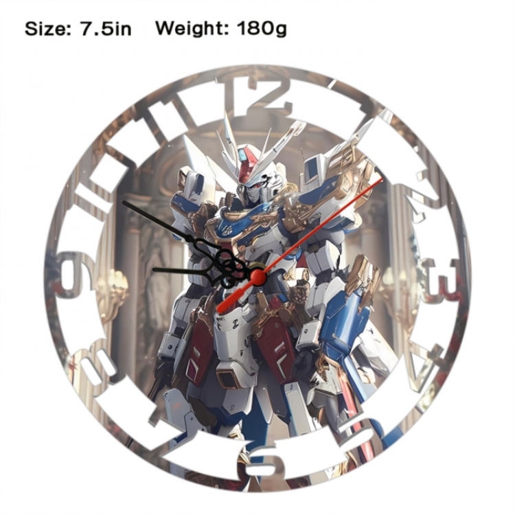 Gundam Anime print alarm clock wall clock personality clock packaging size 25X25X4cm