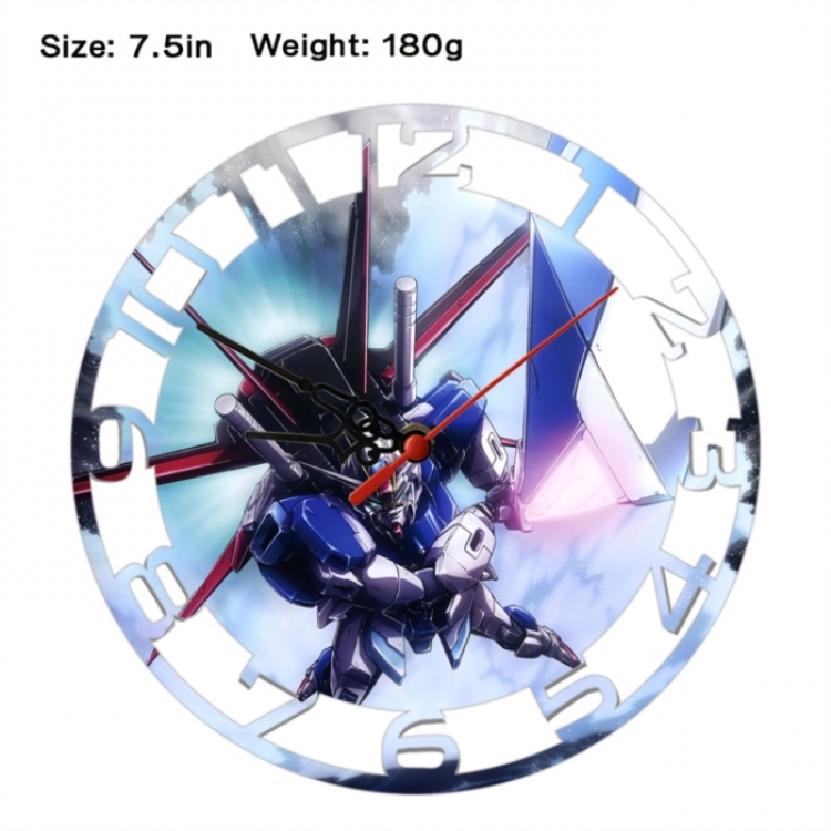 Gundam Anime print alarm clock wall clock personality clock packaging size 25X25X4cm