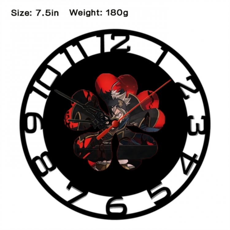 Black Clover Anime print alarm clock wall clock personality clock packaging size 25X25X4cm