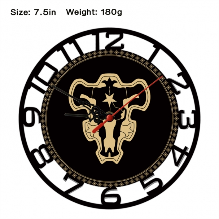 Black Clover Anime print alarm clock wall clock personality clock packaging size 25X25X4cm