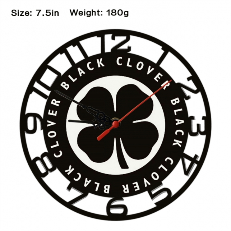 Black Clover Anime print alarm clock wall clock personality clock packaging size 25X25X4cm