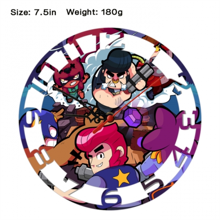 Brawl Stars Anime print alarm clock wall clock personality clock packaging size 25X25X4cm