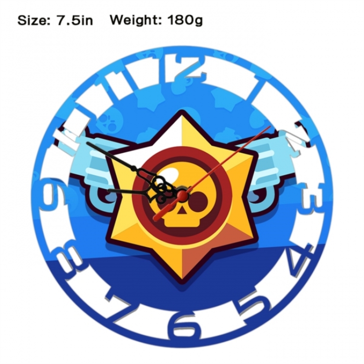 Brawl Stars Anime print alarm clock wall clock personality clock packaging size 25X25X4cm