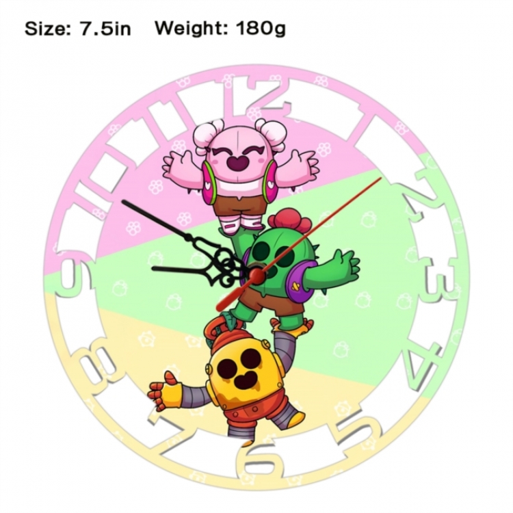 Brawl Stars Anime print alarm clock wall clock personality clock packaging size 25X25X4cm