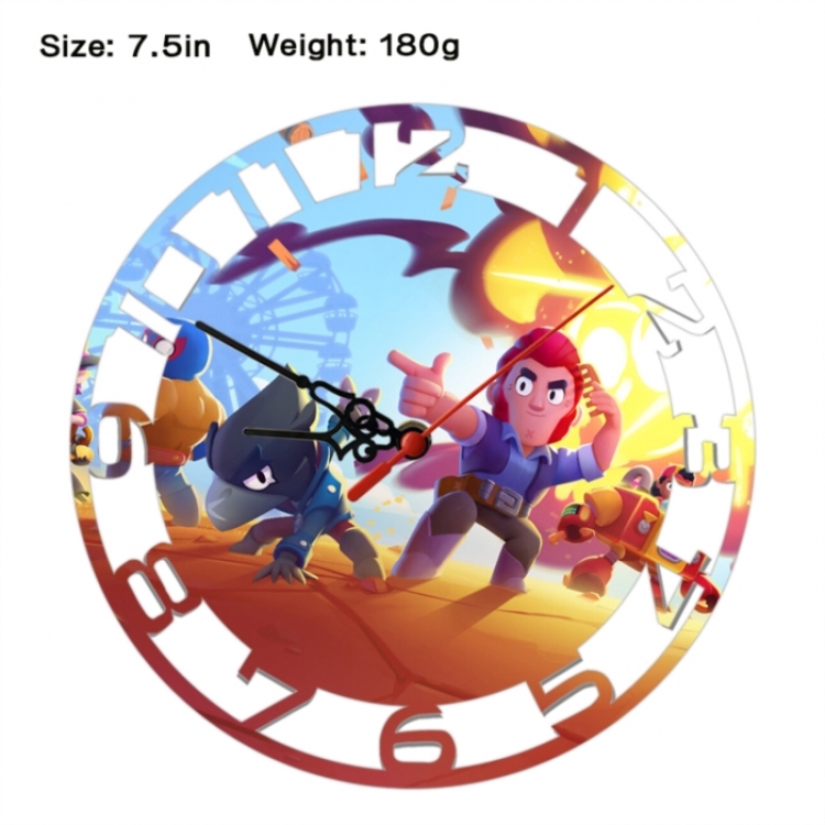 Brawl Stars Anime print alarm clock wall clock personality clock packaging size 25X25X4cm