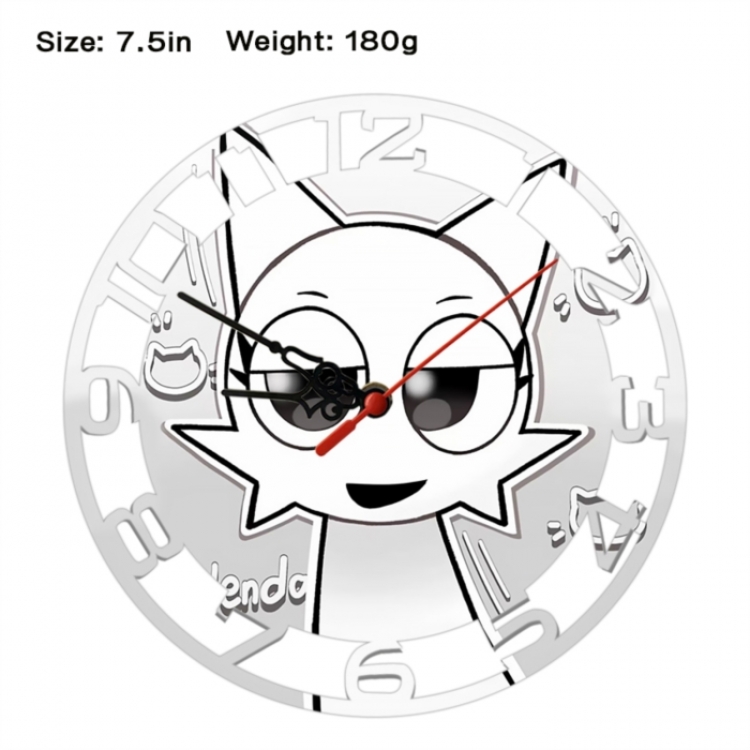 Sprunki Plush Anime print alarm clock wall clock personality clock packaging size 25X25X4cm