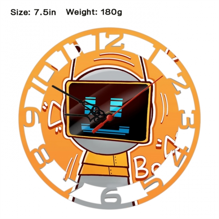 Sprunki Plush Anime print alarm clock wall clock personality clock packaging size 25X25X4cm