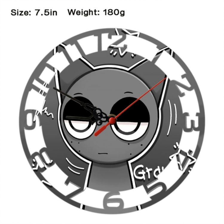 Sprunki Plush Anime print alarm clock wall clock personality clock packaging size 25X25X4cm