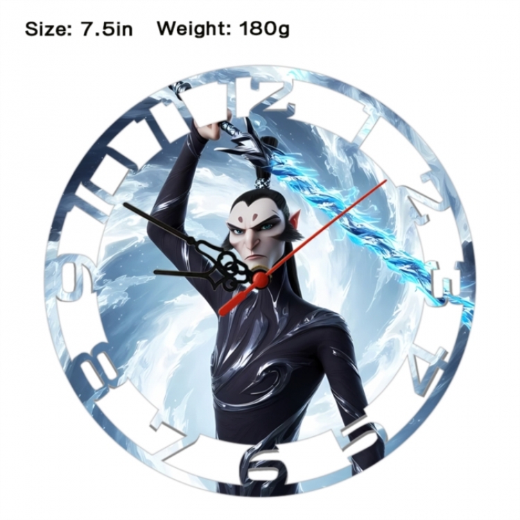 Nezha Anime print alarm clock wall clock personality clock packaging diameter 20cm
