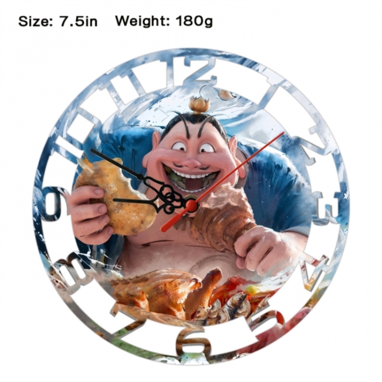 Nezha Anime print alarm clock wall clock personality clock packaging size 25X25X4cm