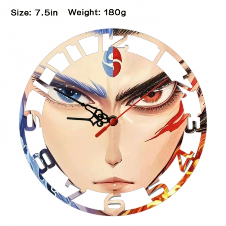 Nezha Anime print alarm clock wall clock personality clock packaging size 25X25X4cm